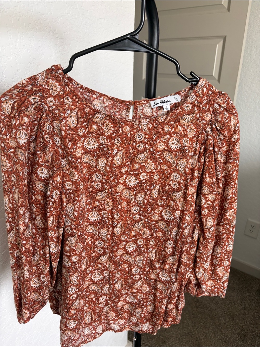 Sam Edelman Rust Paisley Peasant Top